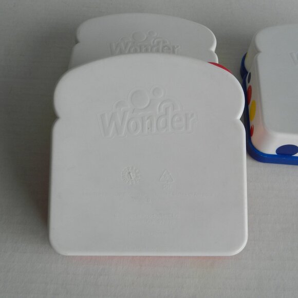 Red, Yellow and Blue Wonder Bread Sandwich Packer School Lunches Box Plastic - Picture 4 of 6